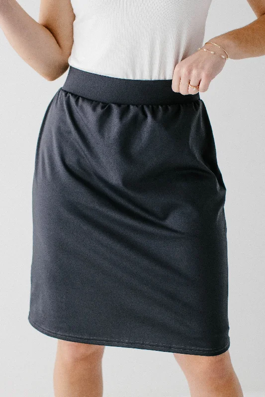 Modest Athletic Knee Length Skort in Charcoal FINAL SALE