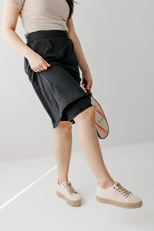 Modest Athletic Knee Length Skort in Charcoal FINAL SALE