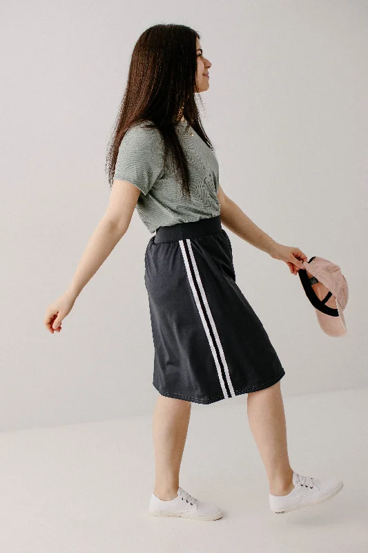 Modest Athletic Knee Length Skort in Charcoal FINAL SALE