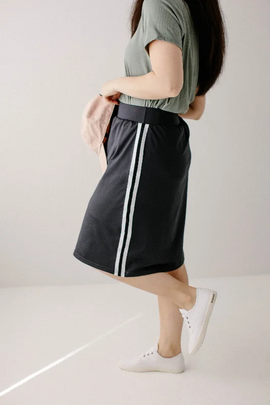 Modest Athletic Knee Length Skort in Charcoal FINAL SALE