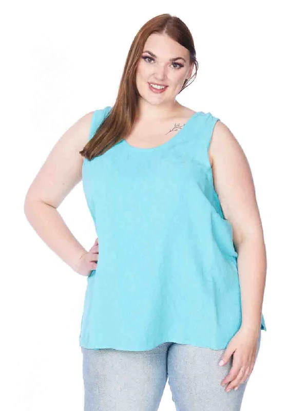 Tianello ""Plus"" Sized TENCEL™ ""Farah"" Jacquard  ""Long"" Tank