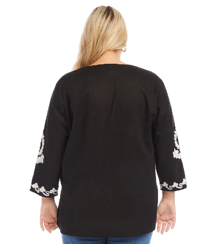 Plus Size Embroidered Tunic