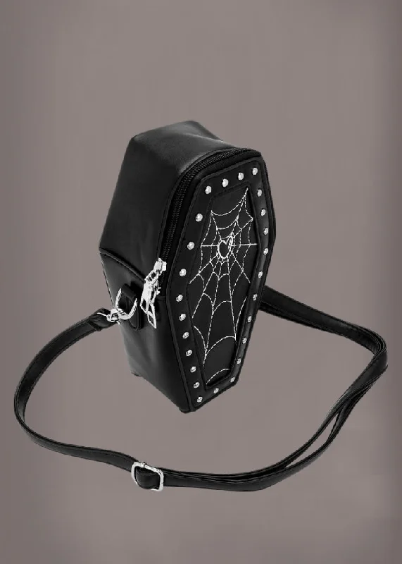 Spider Web Coffin Crossbody Bag