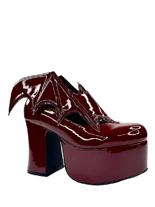 YRU VAMPIRA OXBLOOD Burgundy Vegan Leather Platform Boots