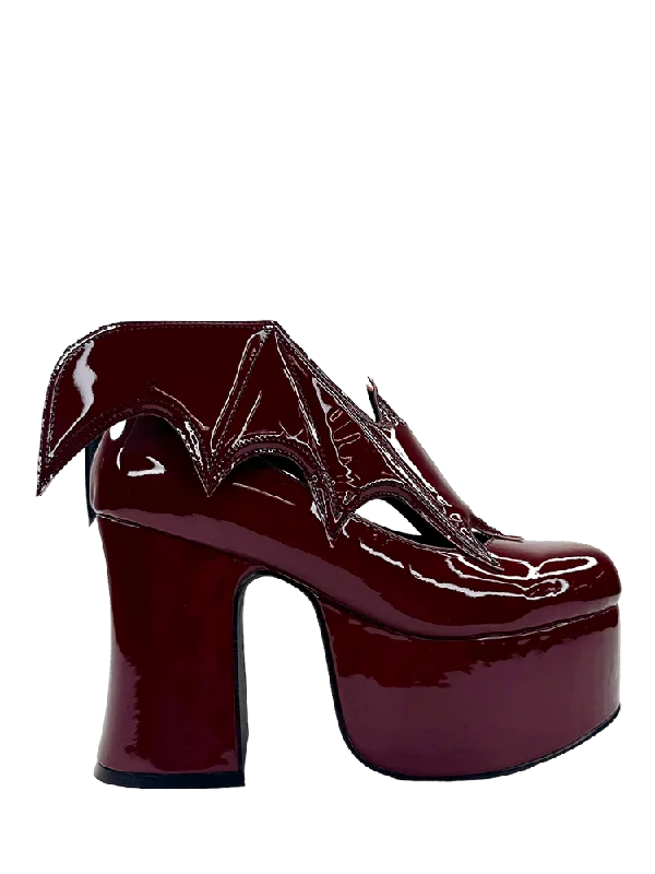 YRU VAMPIRA OXBLOOD Burgundy Vegan Leather Platform Boots