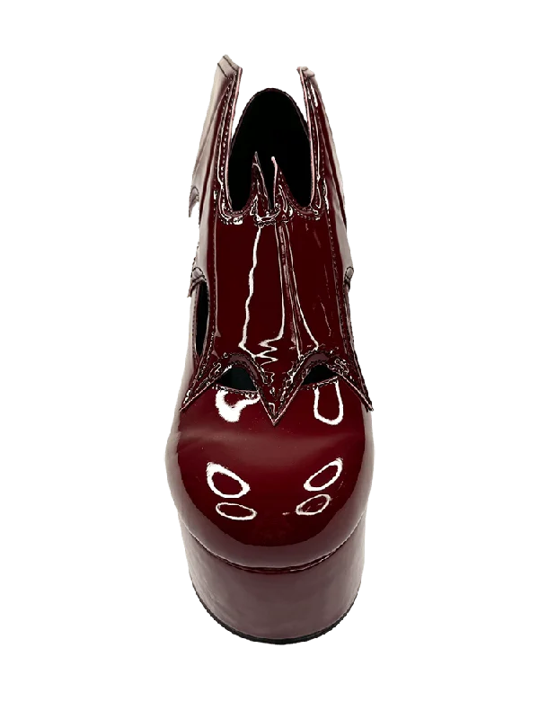 YRU VAMPIRA OXBLOOD Burgundy Vegan Leather Platform Boots