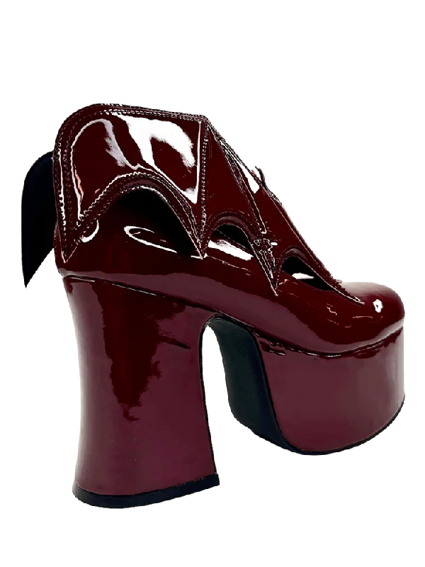 YRU VAMPIRA OXBLOOD Burgundy Vegan Leather Platform Boots