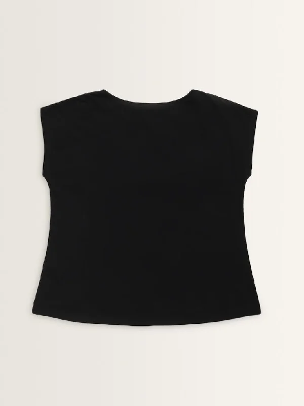 Gia Black Embellished T-Shirt