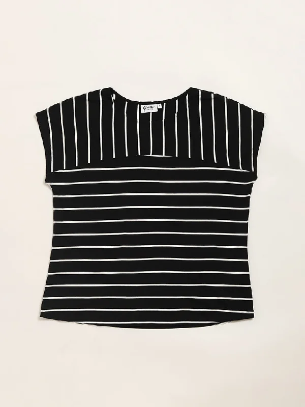 Gia Black Striped T-Shirt