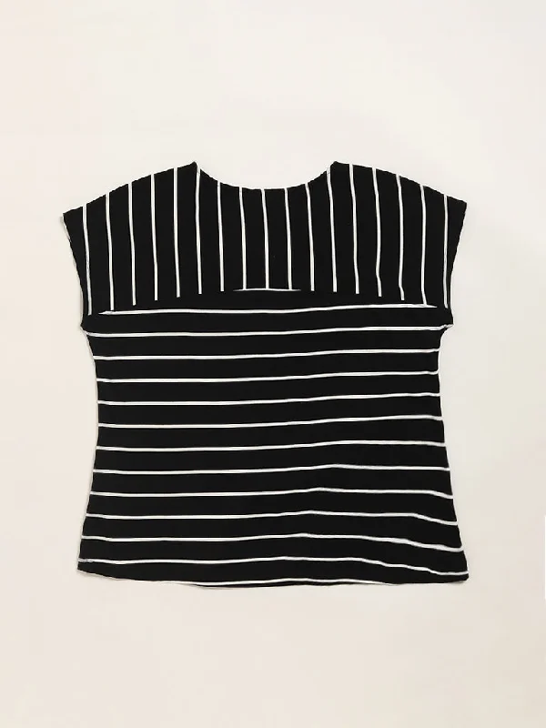 Gia Black Striped T-Shirt