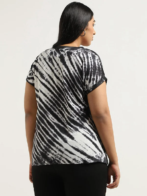 Gia Black Tie-Dye Printed T-Shirt