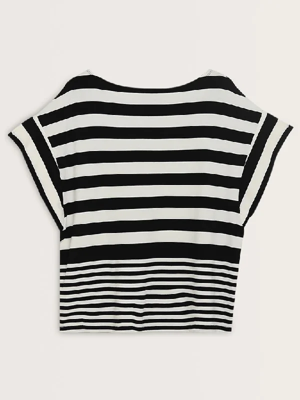 Gia Black & White Striped T-Shirt