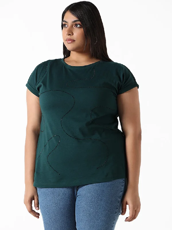 Gia Bottle Green Slim-Fit Bella T-Shirt