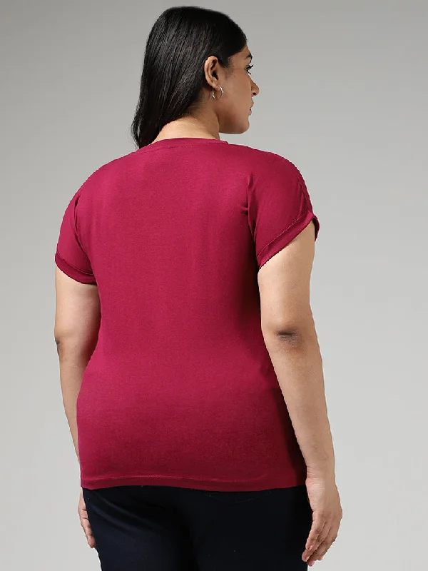 Gia Magenta Embellished T-Shirt