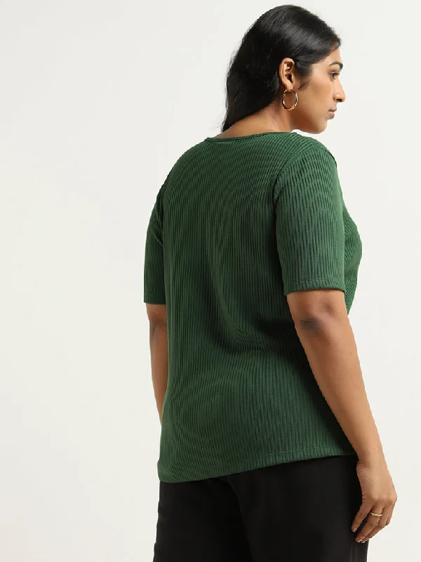 Gia Olive Ribbed T-Shirt