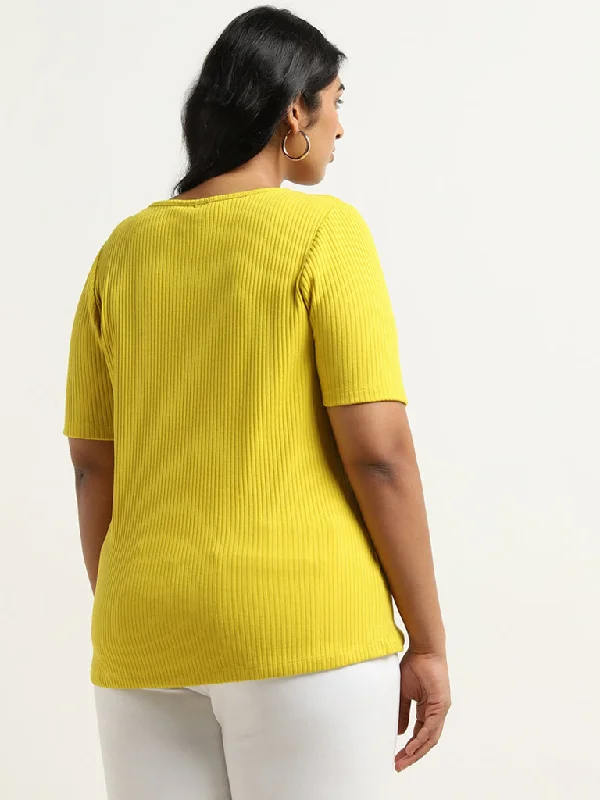 Gia Yellow Ribbed T-Shirt