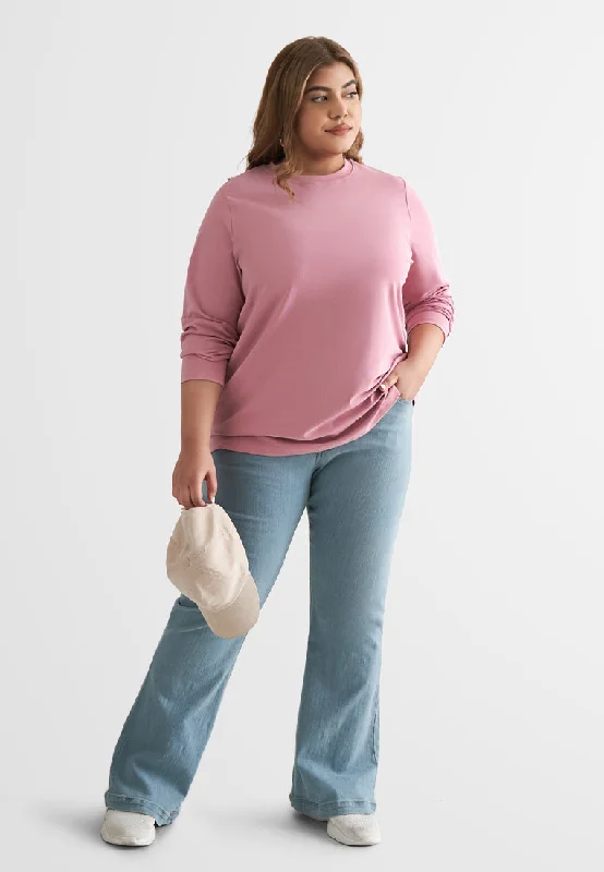 Clarissa Premium Cotton Long Sleeve Tshirt - Light Rose Pink