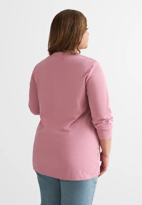 Clarissa Premium Cotton Long Sleeve Tshirt - Light Rose Pink