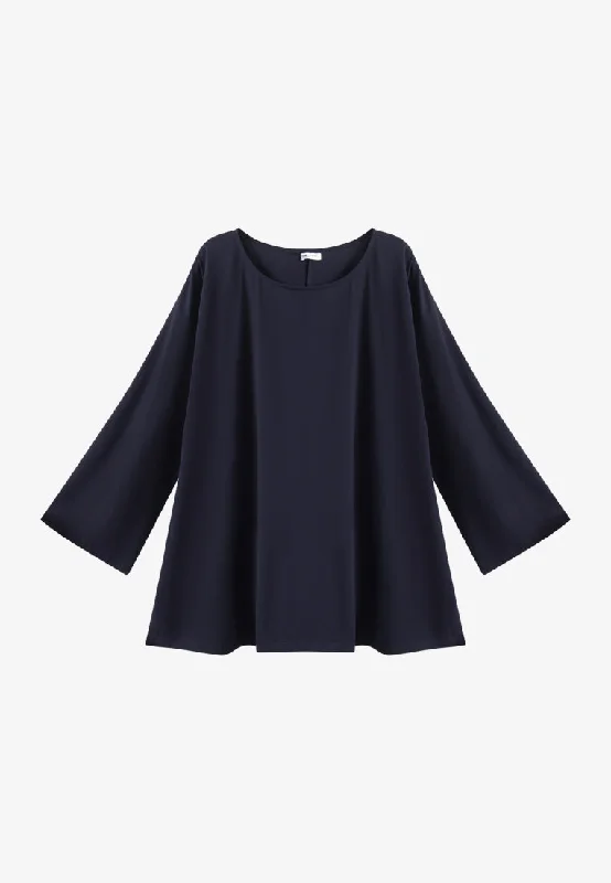 Calista EVERYDAY Loose-fit Crop Sleeve Tshirt - Navy Blue