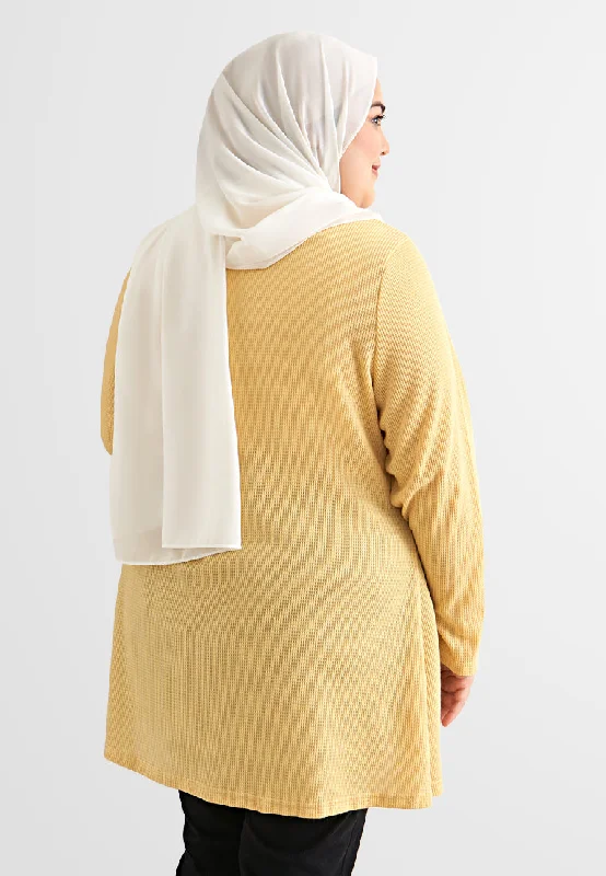 Wanda Casual Waffle Long Tee - Yellow