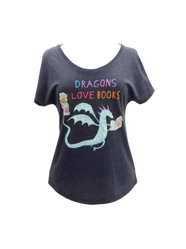 Dragons Love Books Women’s Relaxed Fit T-Shirt