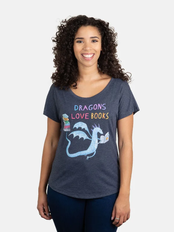 Dragons Love Books Women’s Relaxed Fit T-Shirt