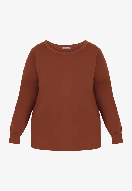 Juniper Wide Neck Jumper Tee - Maroon