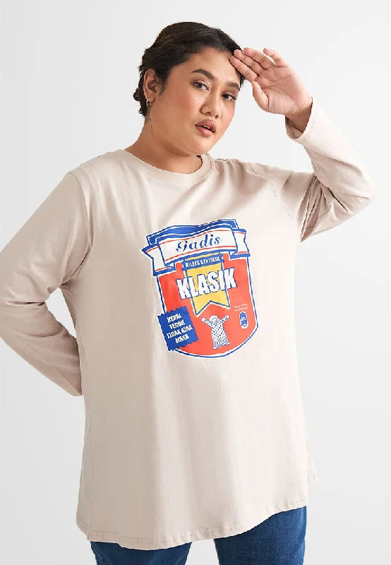 Gadis Long Sleeve Single Jersey Graphic Tee