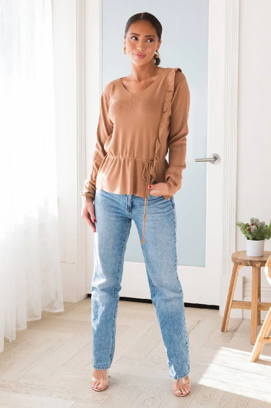 Beauty In Laughter Modest Ruffle Sweater