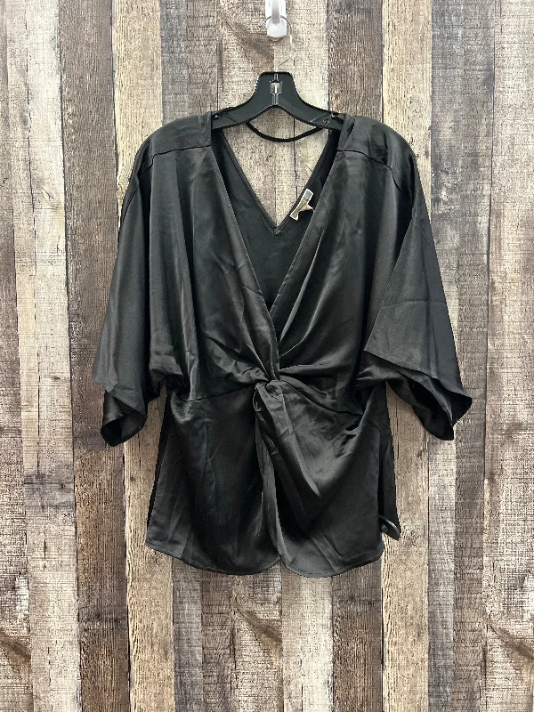 Blouse 3/4 Sleeve By Pleione In Black, Size: Xl