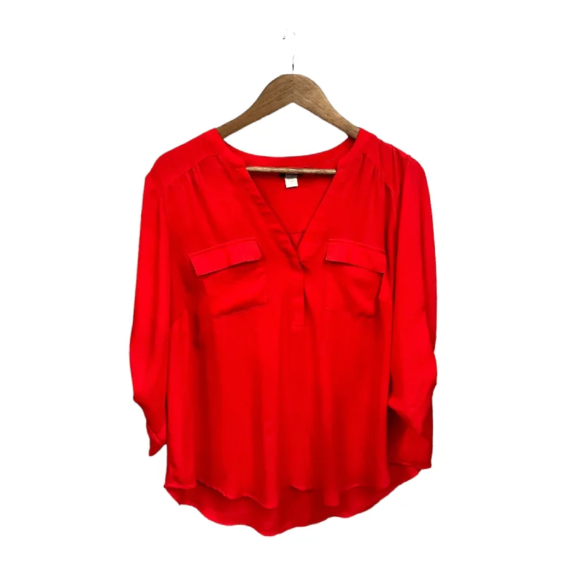 Blouse 3/4 Sleeve By Torrid In Red, Size: 1