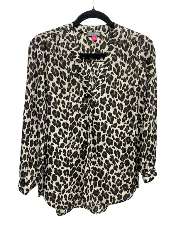 Blouse 3/4 Sleeve By Vince Camuto In Animal Print, Size: L