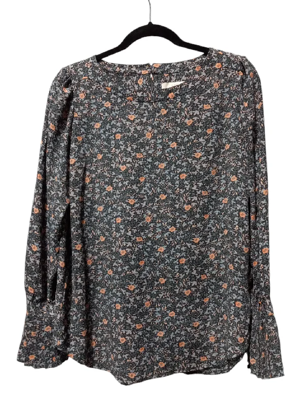 Blouse Long Sleeve By J. Crew In Floral Print, Size: M