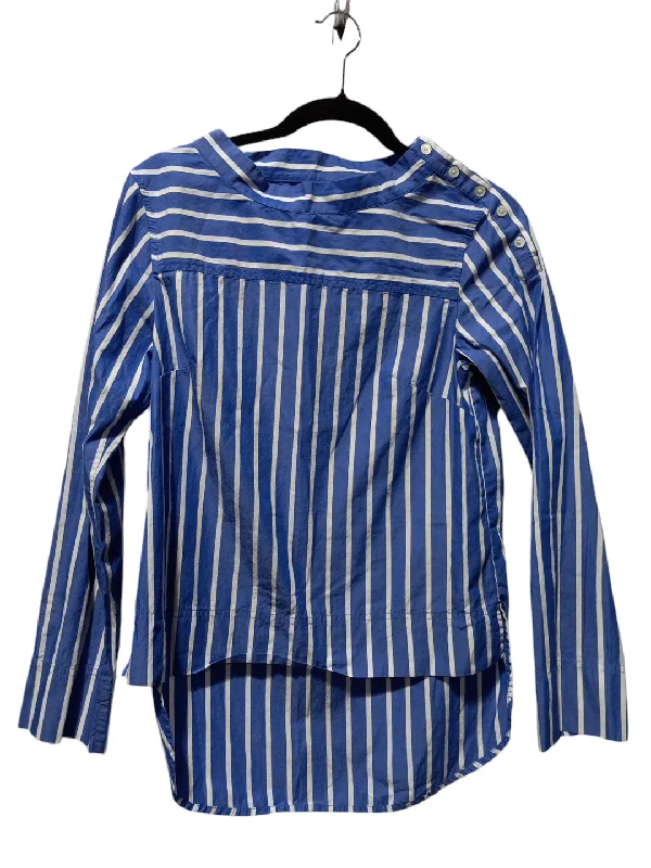 Blouse Long Sleeve By J. Crew In Striped Pattern, Size: 0