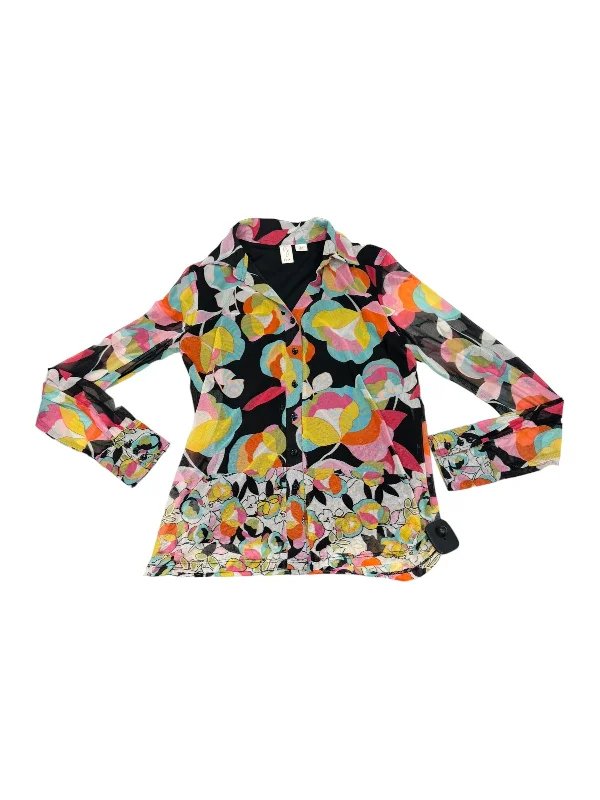 Blouse Long Sleeve By Joie In Multi-colored, Size: Xs