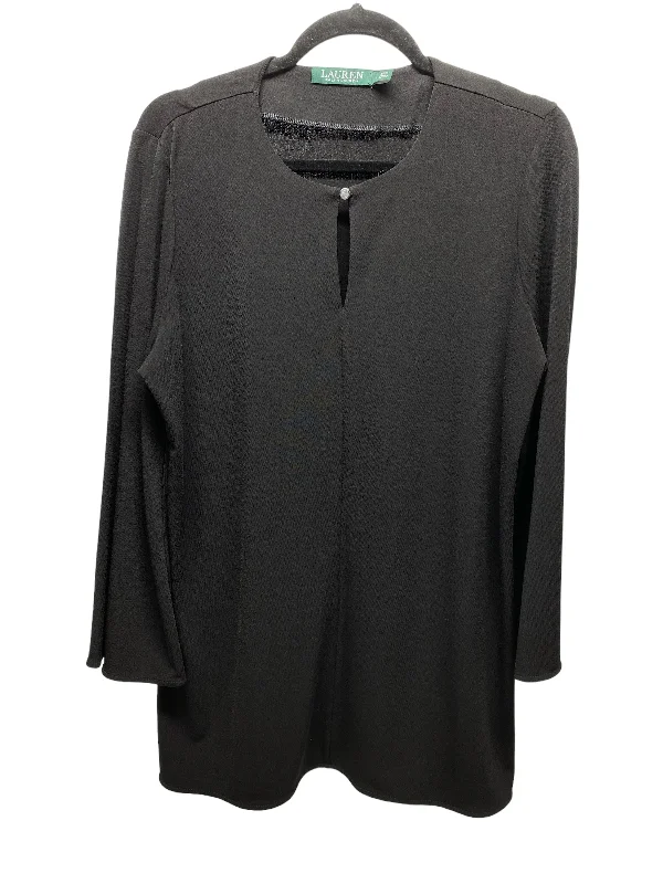 Blouse Long Sleeve By Lauren By Ralph Lauren In Black, Size: L