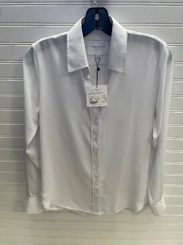 Blouse Long Sleeve By The Shirt In White, Size: Xs