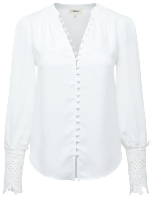 L'Agence Ava Lace Cuff Blouse