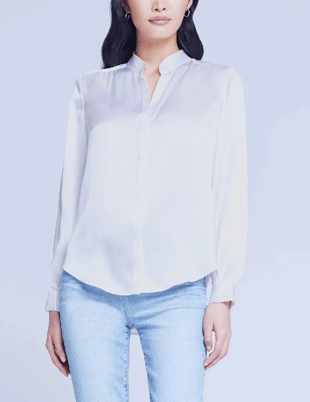 L'Agence Bianca Band Collar Blouse