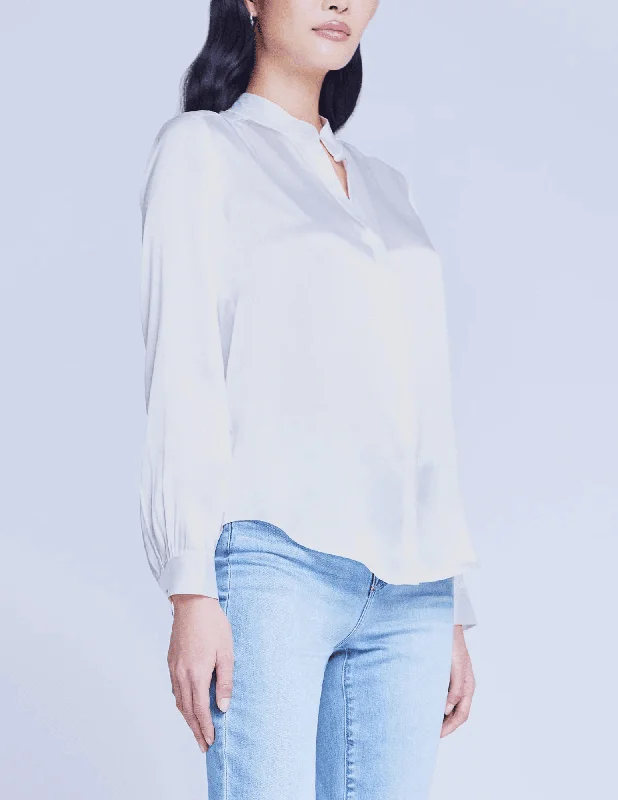 L'Agence Bianca Band Collar Blouse