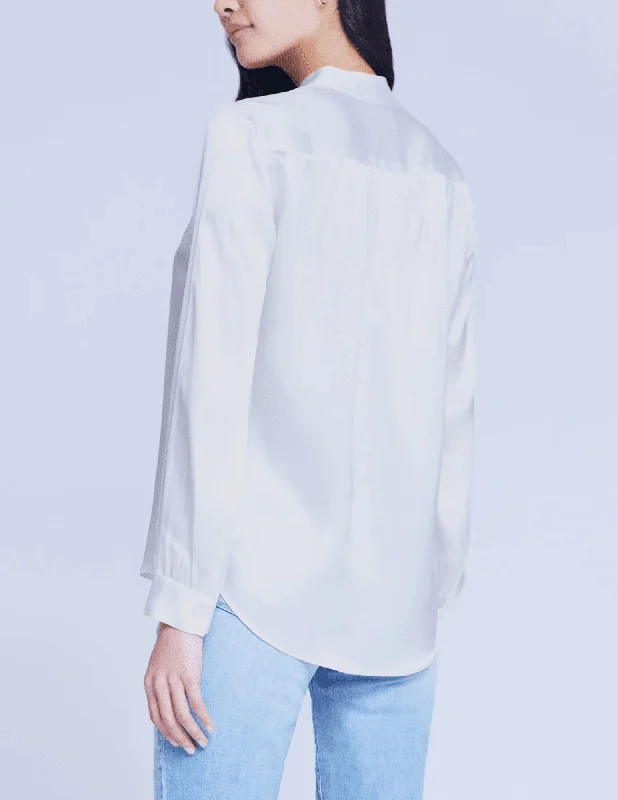 L'Agence Bianca Band Collar Blouse