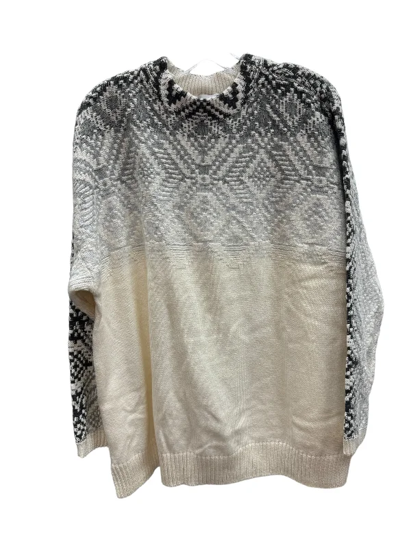 Sweater By J. Jill In Cream & Grey, Size: Xl