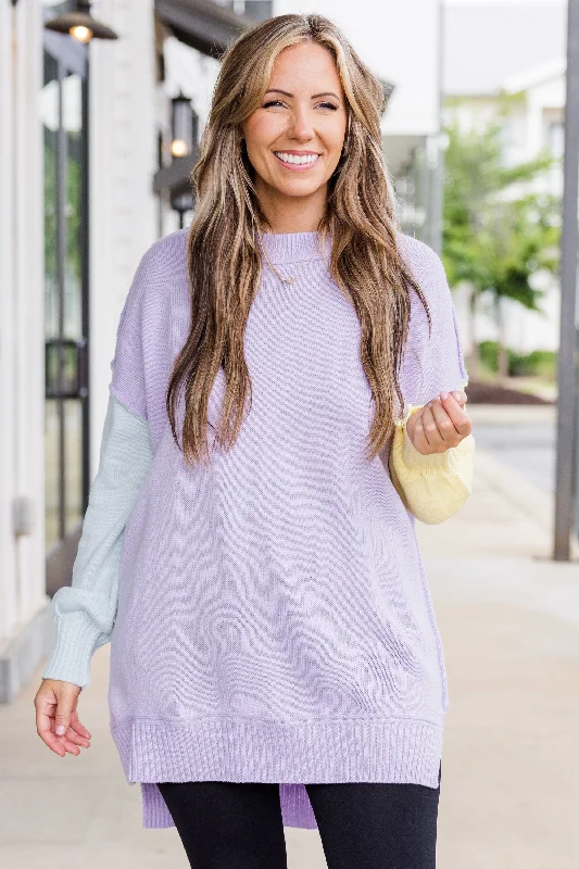 Cozy Days Coming Sweater, Lavender Multi