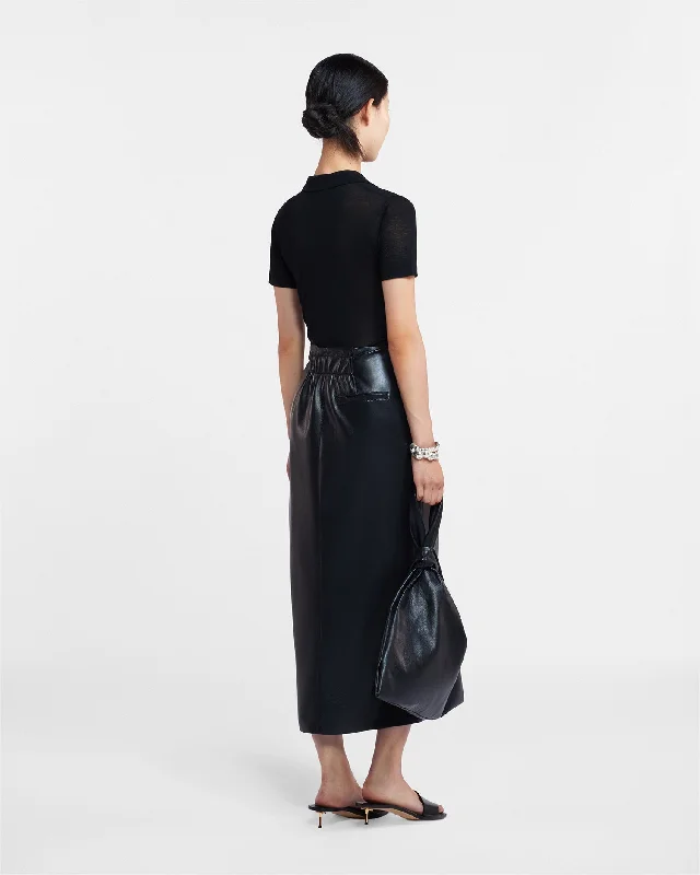 Amas - Okobor™ Alt-Leather Sarong Skirt - Black