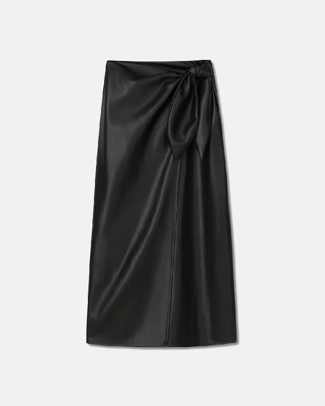 Amas - Okobor™ Alt-Leather Sarong Skirt - Black