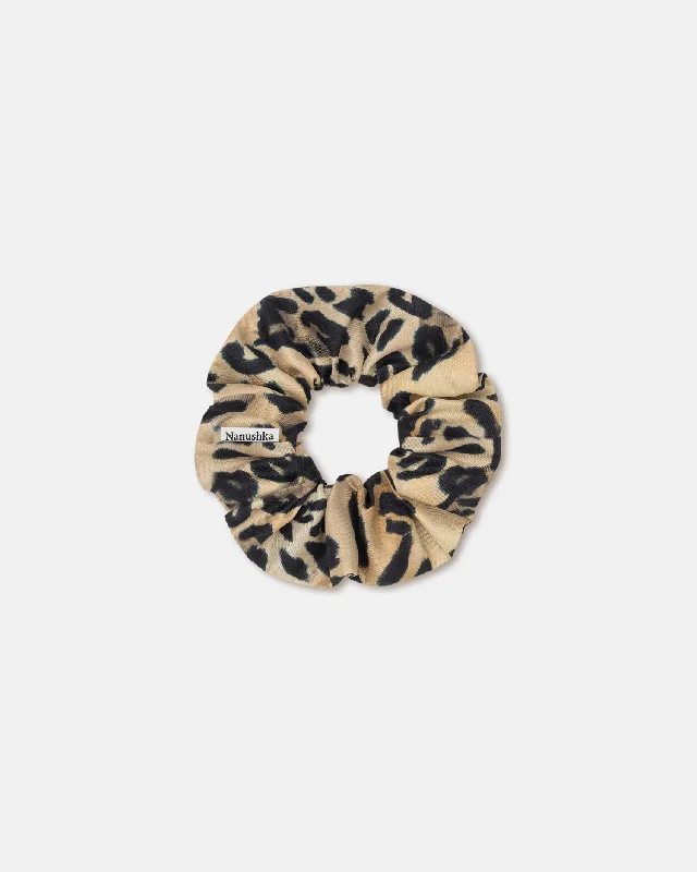 Lou - Printed Twill-Silk Scrunchie - Leopard