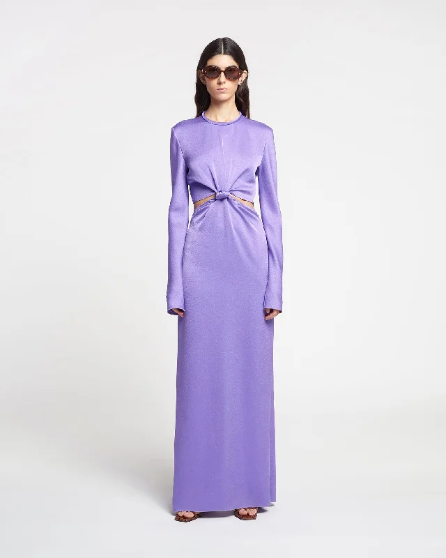 Bonno - Cut-Out Crisp-Satin Maxi Dress - Iris