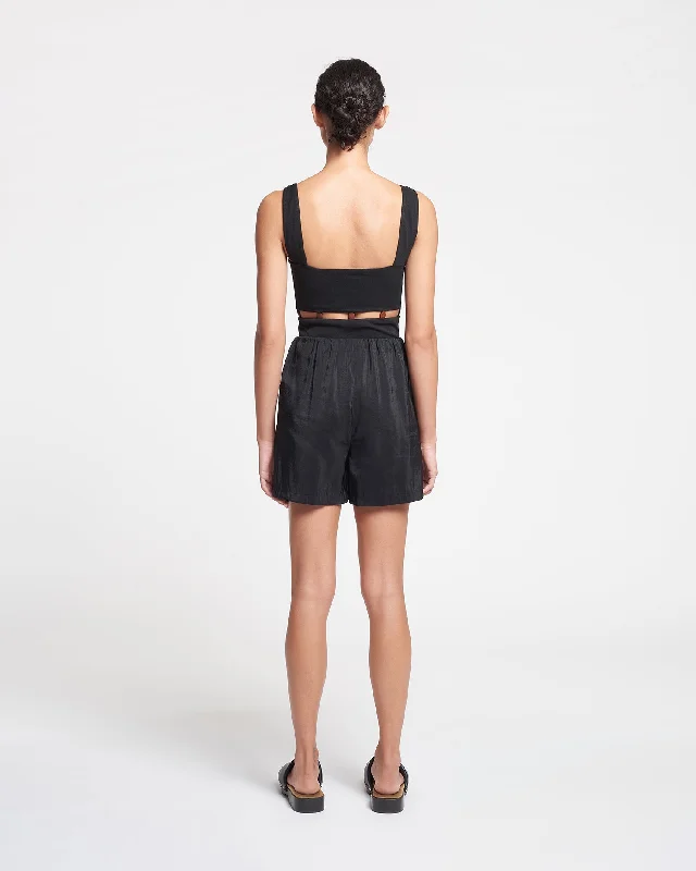 Masami - Glass Poplin Shorts - Black