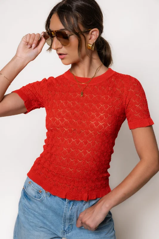 Celia Pointelle Knit Top