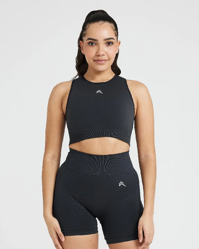 Classic Seamless 2.0 Crop Top | Coal Marl